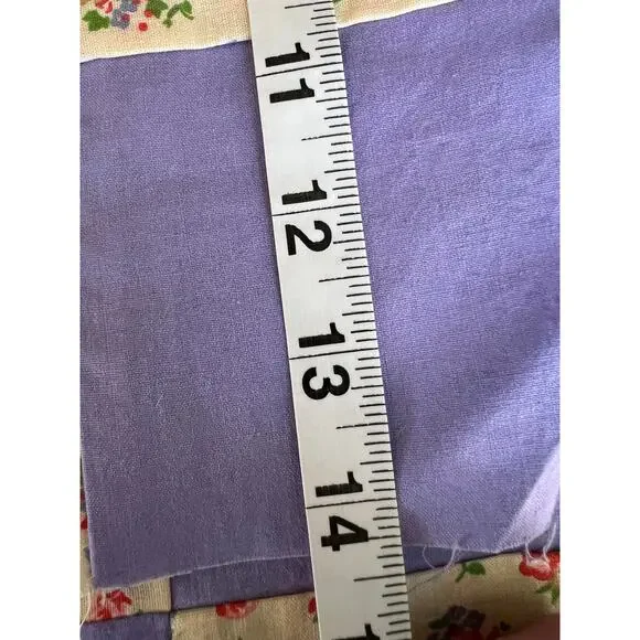 vintage set 2 patchwork quilt blocks squares craft repurpose vintage fabric - Picture 5 of 5